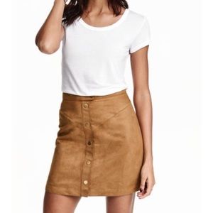 H&m camel suede skirt